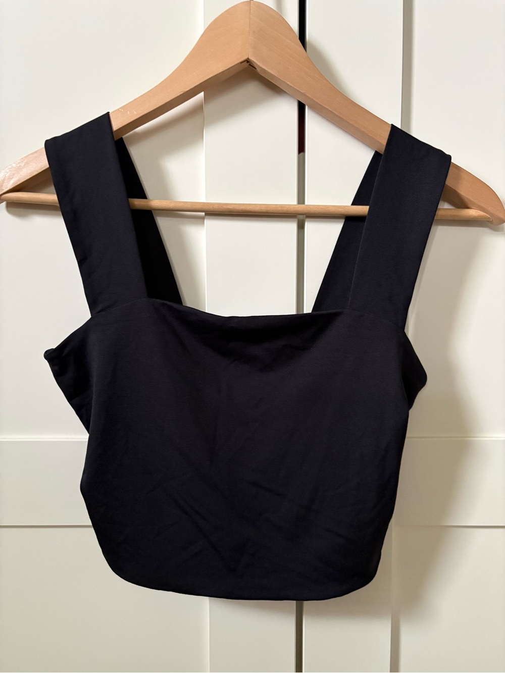 RD Style Black Square Neck Crop Top